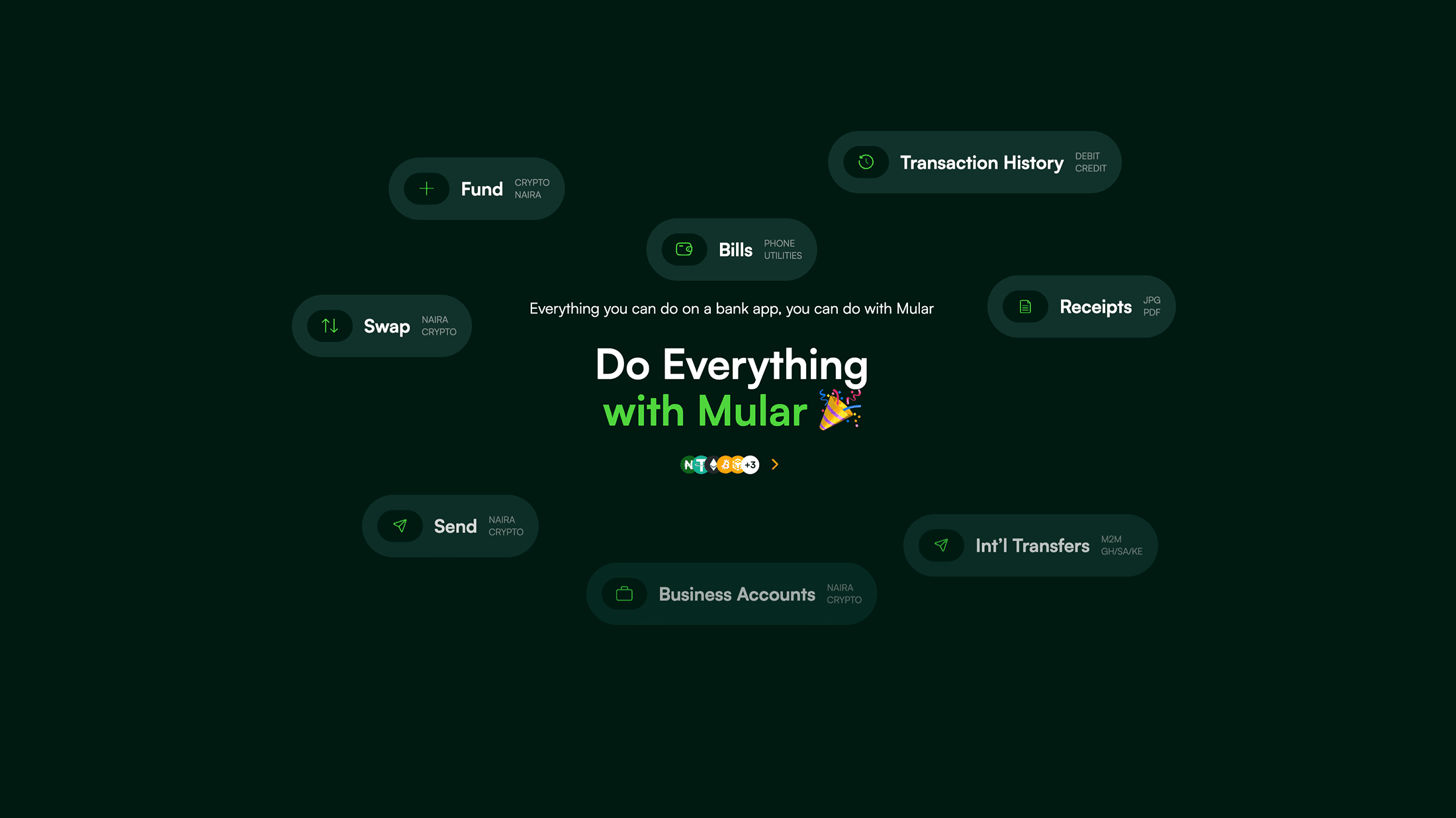 Mular product render showing transaction success and send options